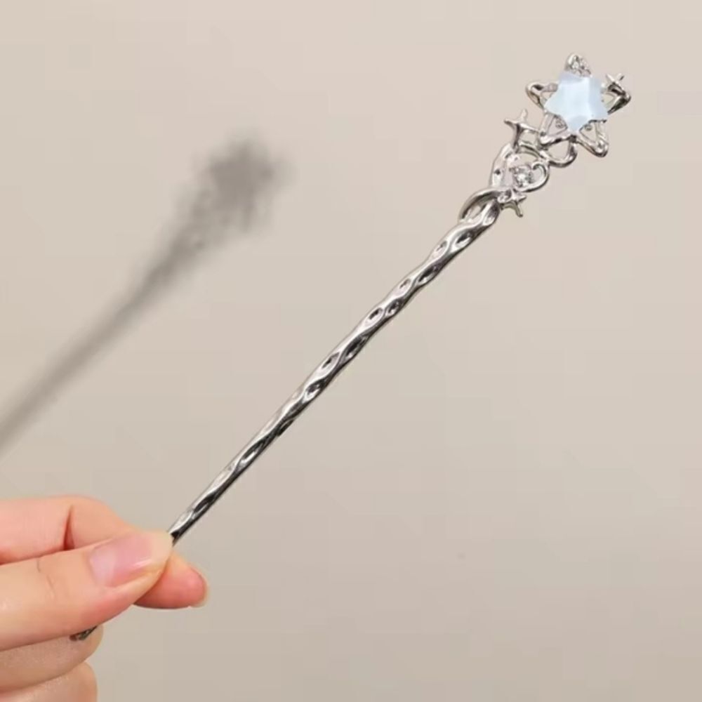 Brand New Blue Star With Silver Rhinestone Hair Pin